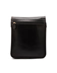 Leather A4 messenger bag, black, back