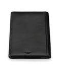 A5 zip around leather folder, black, back