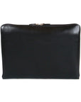 Leather A4 document case, black