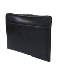 Leather A4 document case, black, front