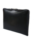 Leather A4 document case, black, back