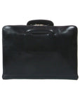 Leather A4 document case with retractable handles, black, front