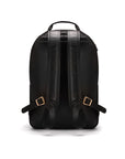 Men's leather 15" laptop backpack, black, back