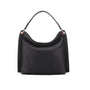 Carol Ann slouchy leather shoulder bag, black, front