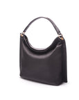 Carol Ann slouchy leather shoulder bag, black, side