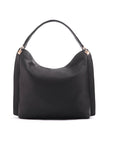 Carol Ann slouchy leather shoulder bag, black, back