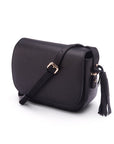 Leather saddle bag, black, side view