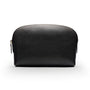 Leather cosmetic bag, black, front