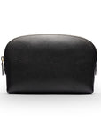 Leather cosmetic bag, black, front