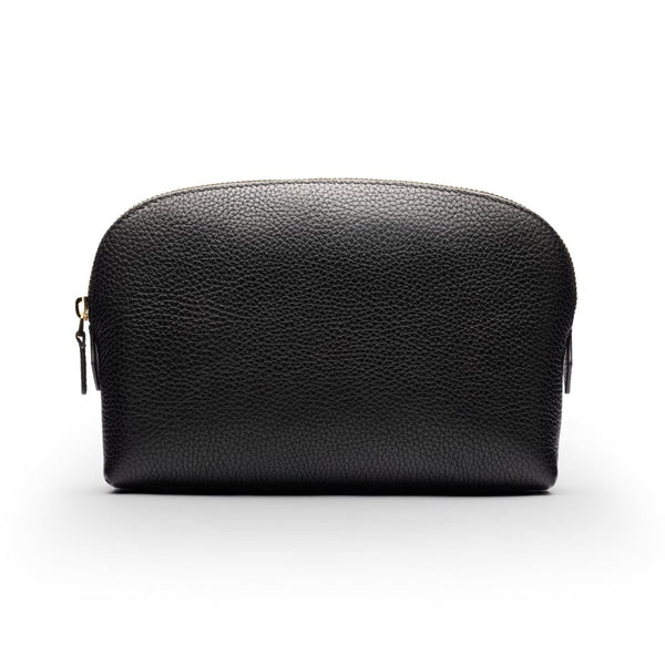 Leather Cosmetic Bag Black Makeup Bags SageBrown