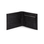 Leather wallet with coin purse, black croc, open