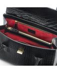 Black Large Leather Morgan Bag