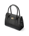 Black Large Leather Morgan Bag