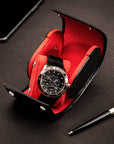 Single watch roll, black croc, lifestyle