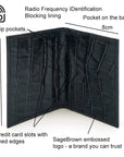 RFID leather credit card holder, black croc, features