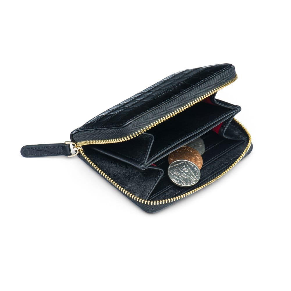 Small black zip discount purse