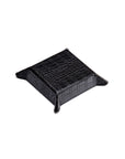 Small leather valet tray, black croc with cobalt, base