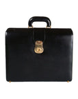 Gladstone doctor's briefcase, black, front view