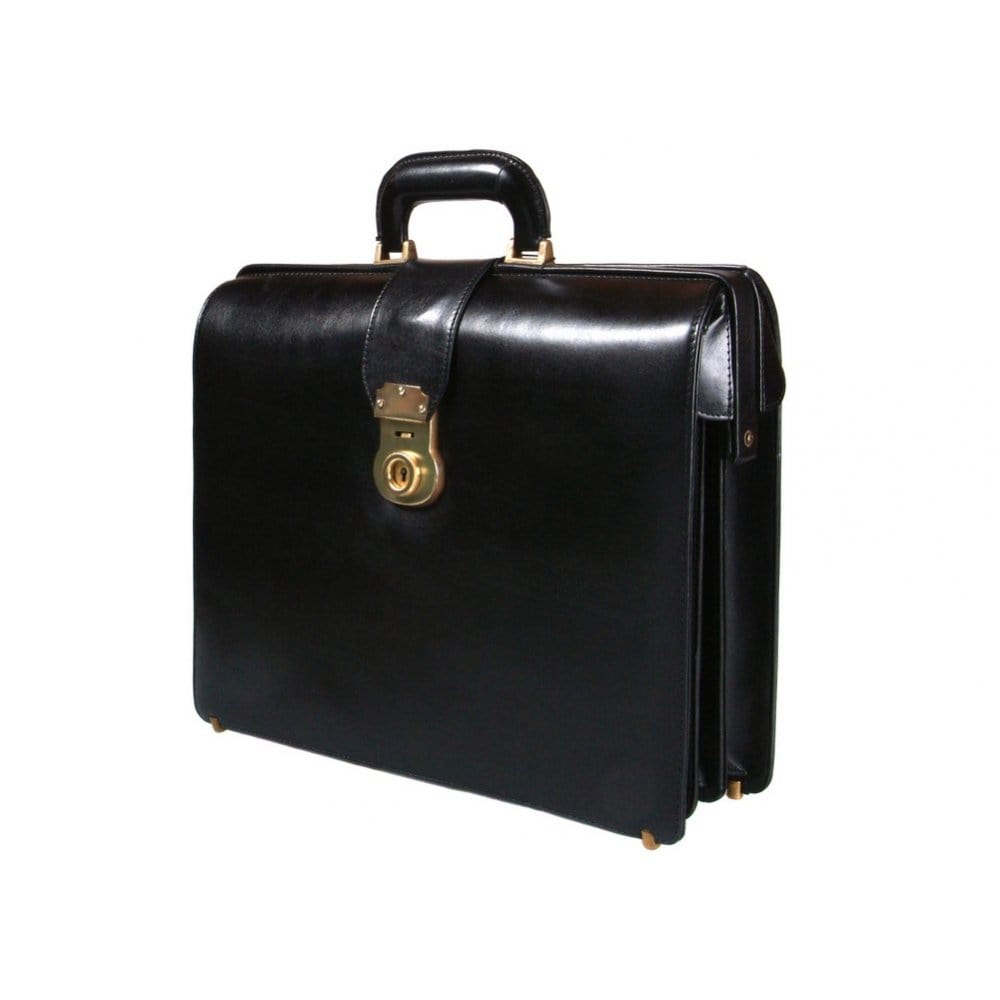 Gladstone doctor's briefcase, black, side view