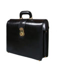 Gladstone doctor's briefcase, black, side view