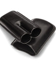 Double leather cigar case, black, inside