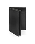 Expandable leather business card case, black, front