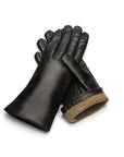 Cashmere lined leather gloves ladies, black