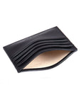 Black Flat Leather 8 Credit Card Wallet