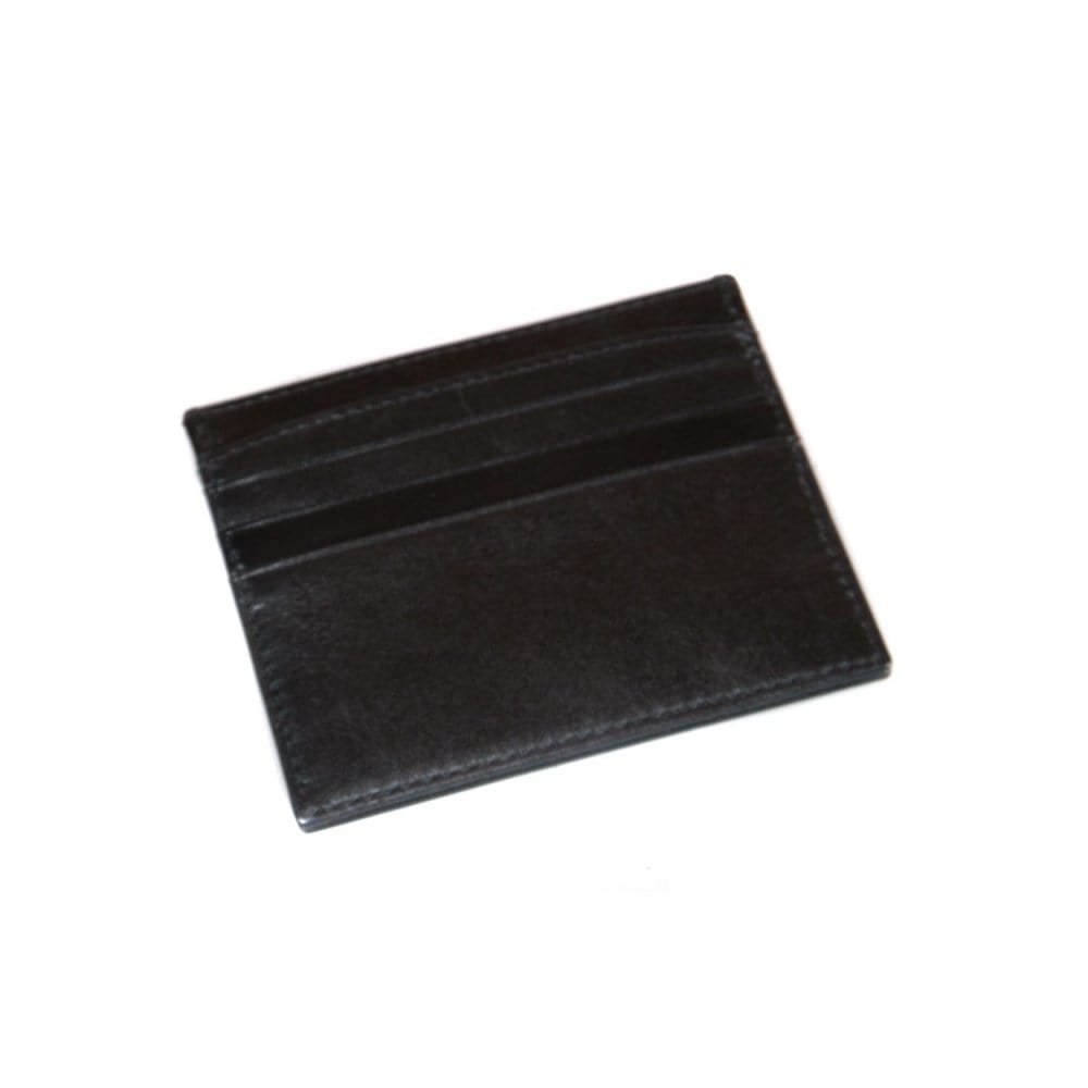 Black Flat Leather 8 Credit Card Wallet