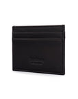 Flat leather credit card wallet 4 CC, black, back