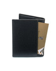 RFID leather wallet with 4 CC, black, back