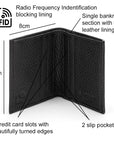 RFID leather wallet with 4 CC, black, features