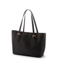 Women's leather 13" laptop workbag, black, 