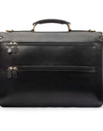 Leather trolley sleeve briefcase, black, back