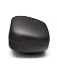 Hard rounded leather glasses case, black, depth