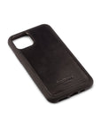 iPhone 11 Pro Max protective leather back cover, black, back view