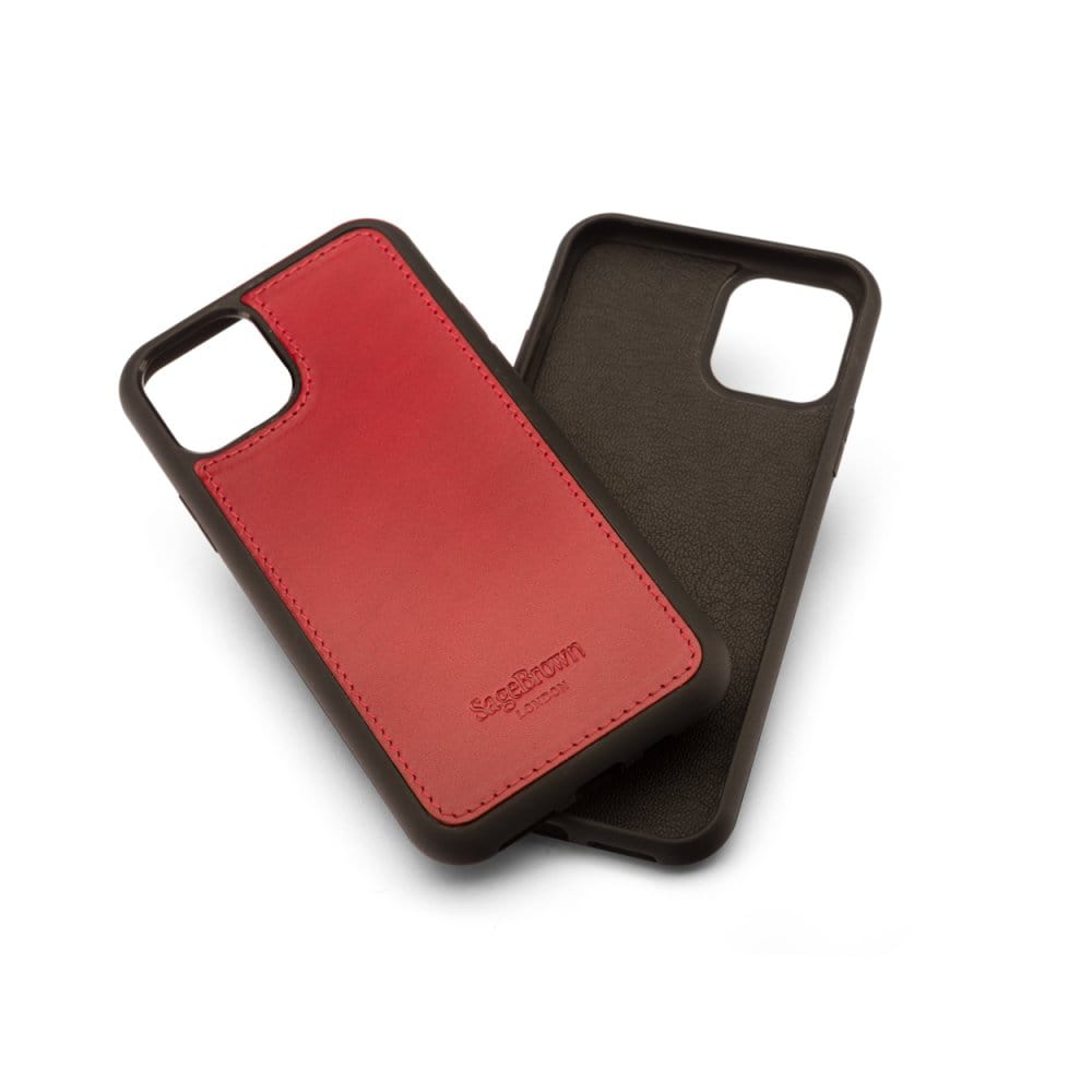 Leather iPhone 11 Pro Max Cover, Black iPhone Cases SageBrown