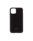 iPhone 11 Pro protective leather cover, black, front view