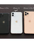 iPhone 11 protective leather back cover, black, phone size variations