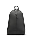 Ladies leather backpack, black, front view