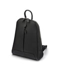 Ladies leather backpack, black, side