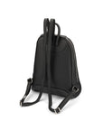 Ladies leather backpack, black, rear view