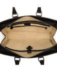 Ladies leather 13" laptop bag, black, inside