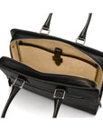Ladies leather 13" laptop bag, black, padded laptop section