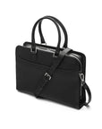 Ladies leather 13" laptop bag, black, side