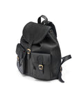 Large leather backpack, black, side