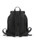 Large leather backpack, black, back