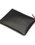 Large leather makeup bag, black, back