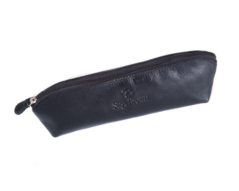 Black Large Leather Pencil Case