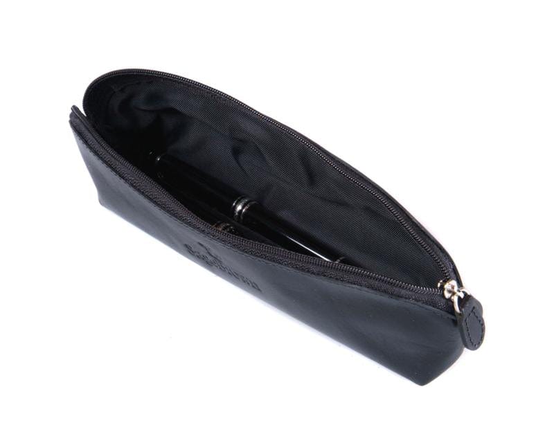 Black Large Leather Pencil Case